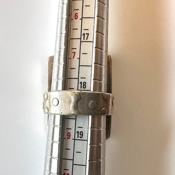 XL Sterling Silver Onyx Statement Art Ring — Unisex — Size 8.25US — GUC - Picture 10 of 11